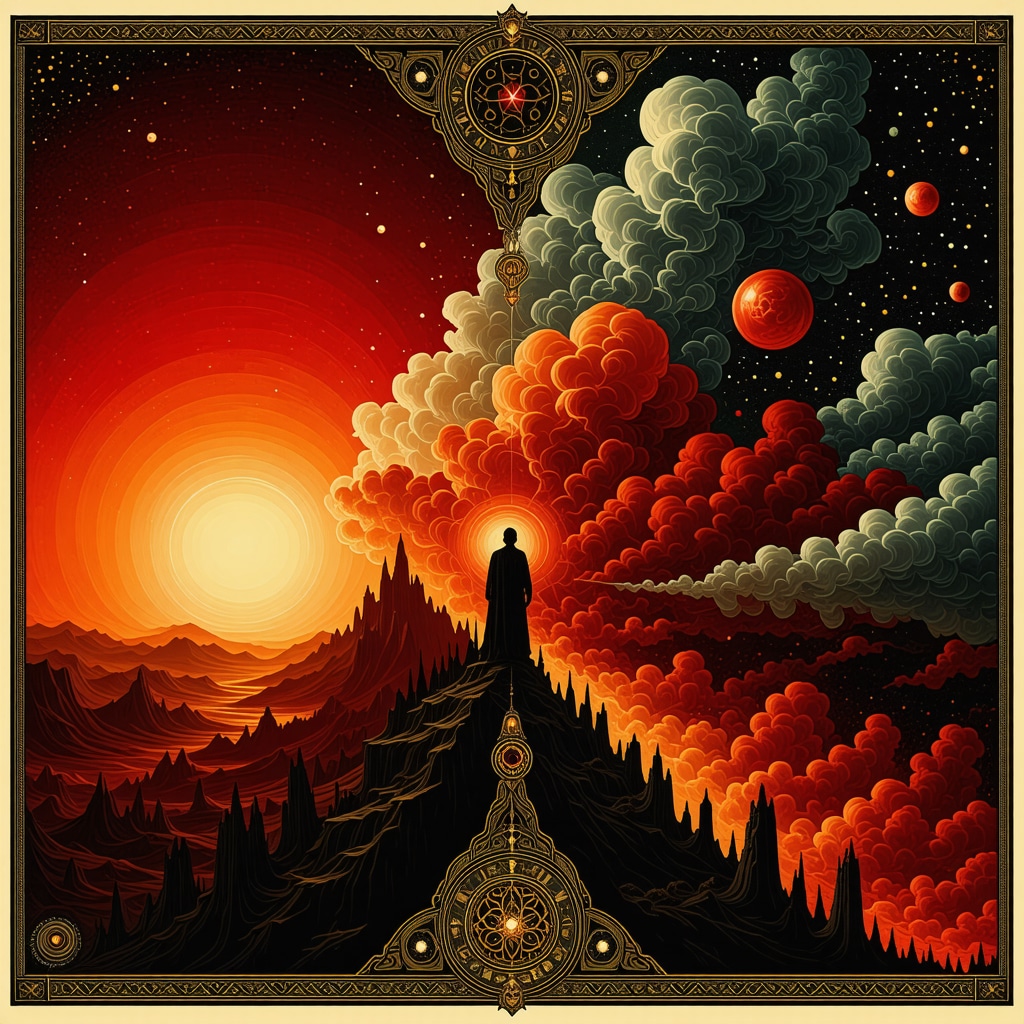 Illustration showing blood color variations symbolizing emotional and spiritual states in dreams