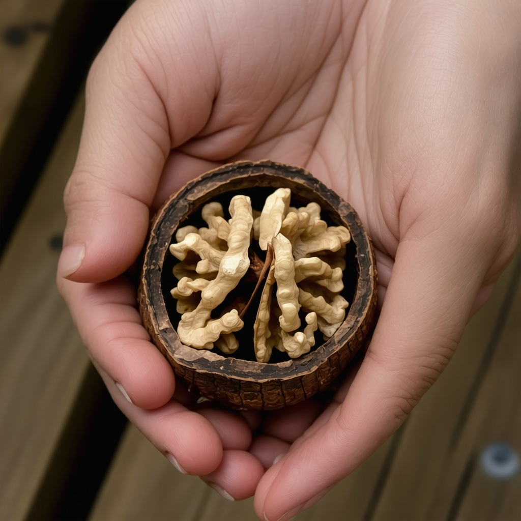 Person opening walnut shell symbolizing inner wisdom