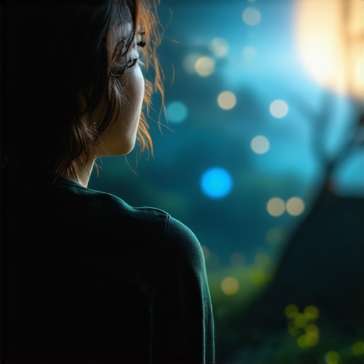 A person contemplating dream symbols in a calm, spiritual setting