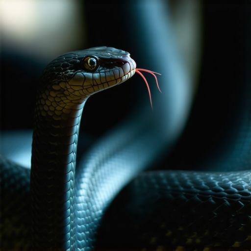 Illuminated person contemplating snake dream symbolism in Islam