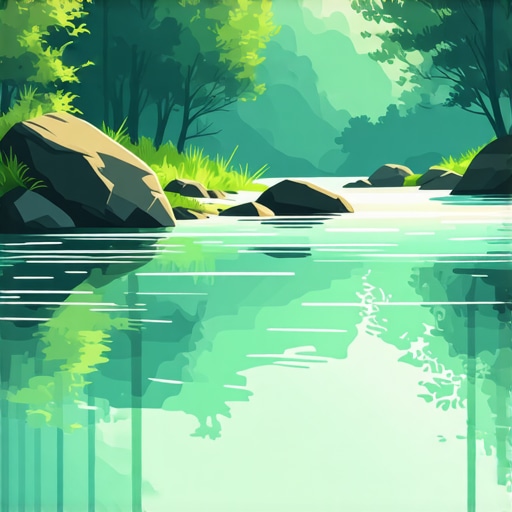 Peaceful river flowing through natural landscape symbolizing spiritual clarity and guidance