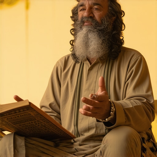 Islamic scholar explaining dream symbols and their meanings during spiritual guidance session