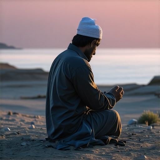 A person praying at dawn symbolizing humility and spiritual awakening