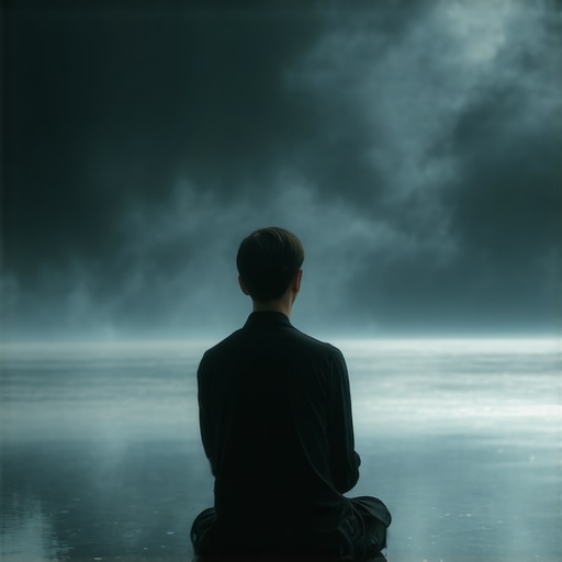 Person contemplating flood dream and spiritual cleansing in Islam