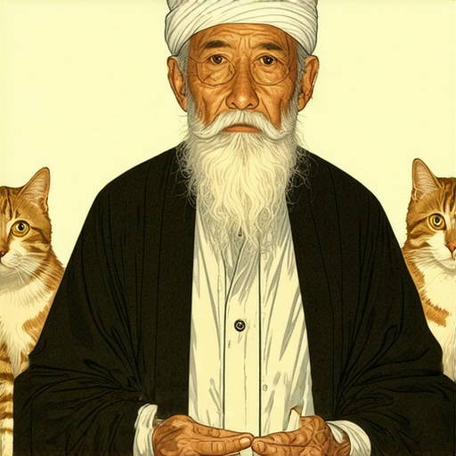 Islamic scholar analyzing dream symbols involving cats