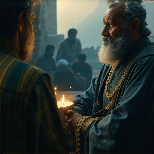 Islamic scholar interpreting a detailed dream symbol about a godfather and spiritual messages