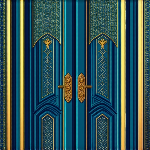 Illustration of doors with Islamic patterns symbolizing spiritual transitions
