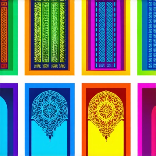 Illustration of symbolic windows in Islamic dream interpretation, depicting light and darkness