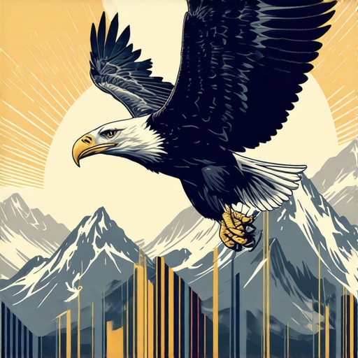 An eagle flying over mountains representing spiritual goals in Islamic dream interpretation.