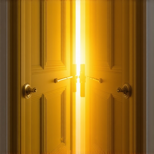 Artistic depiction of open and closed doors symbolizing spiritual transition in Islam