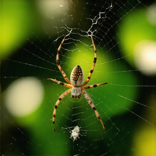 An intricate spider web symbolizing spiritual protection and inner strength in Islam.