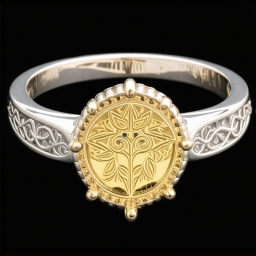 Vivid image of a gold and silver ring representing spiritual symbols in a dream