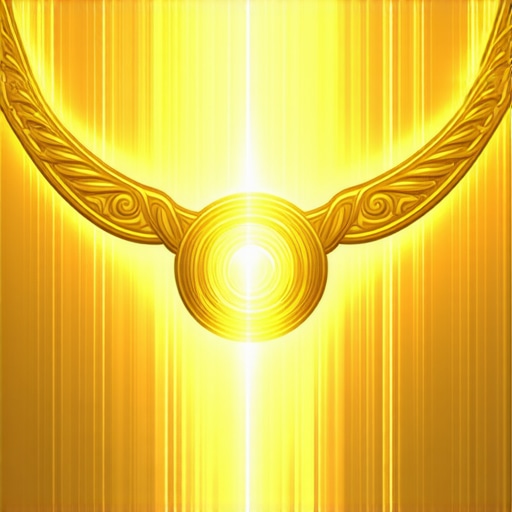 Illustration of a radiant gold necklace representing spiritual protection and inner value