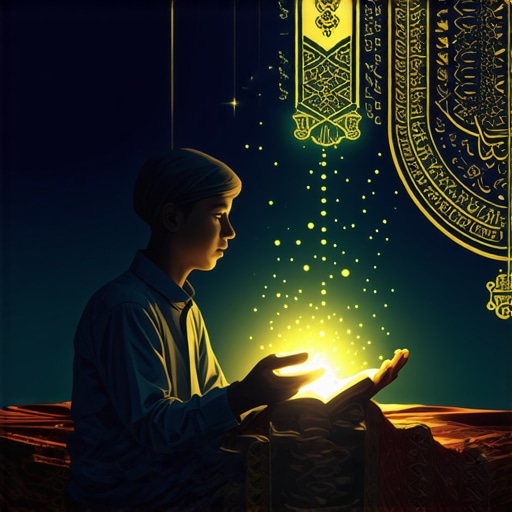 A person asleep peacefully with spiritual symbols glowing around, representing the dream of zakat