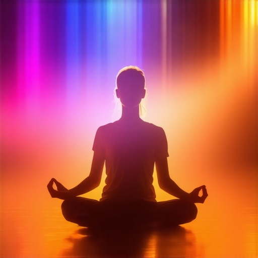 Person meditating with spiritual symbols around, representing dream interpretation and inner healing.