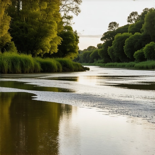 Realistična ilustracija mutne rijeke u prirodi, simboli duhovnosti