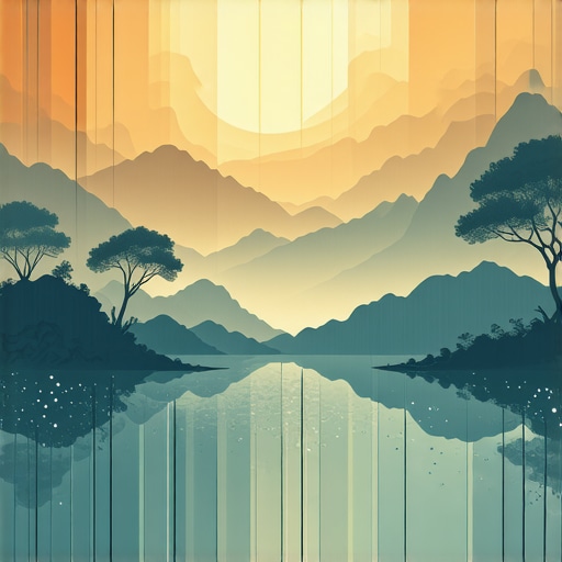 Islamic-inspired scene depicting water symbols and inner harmony for dream interpretation.