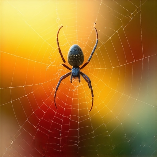 Islamic art showing a symbolic spider and web representing spiritual messages in dreams
