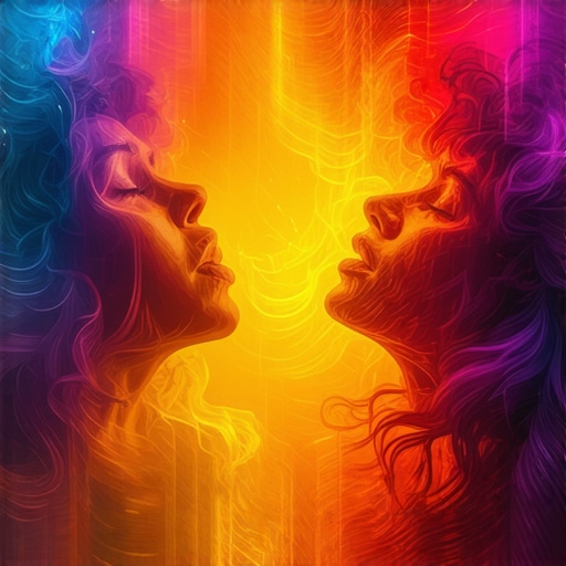 Simbolična ilustracija božanskih glasova i pjevanja u snovima, eterične boje i mističan izgled