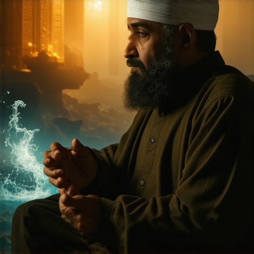 Islamic scholar interpreting dreams with symbolic visuals