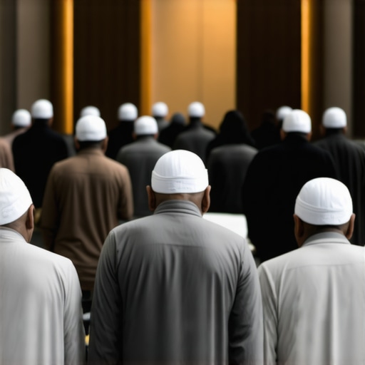 People gathered in prayer representing spiritual unity in Islam