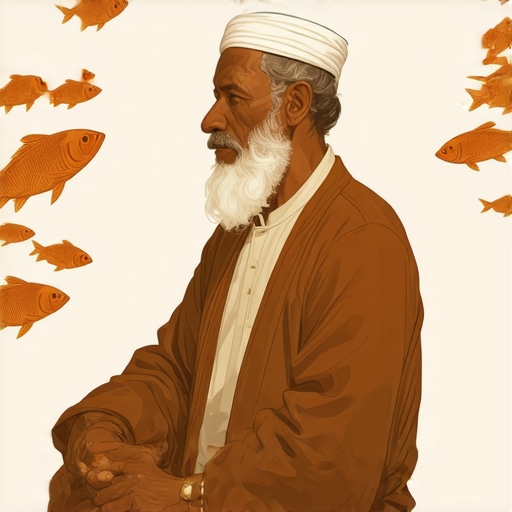 Islamic scholar studying symbolic meaning of fish and water in dreams