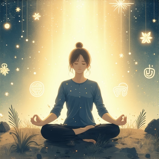 Duhovno tumačenje snova o gubitku Peaceful person meditating with dream symbols around