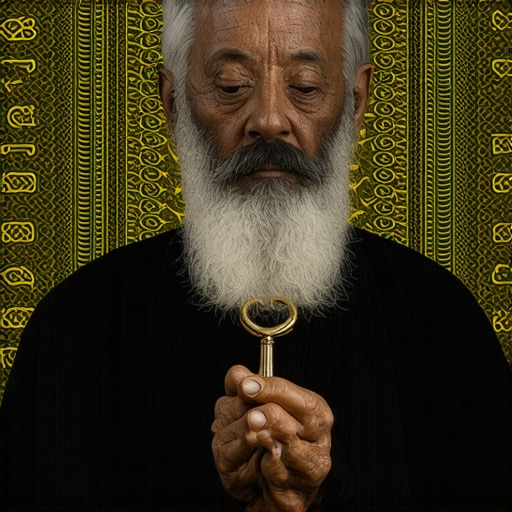 Islamic scholar studying symbols like snakes and water for spiritual interpretation