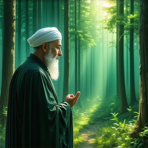 Islamic scholar interpreting a dream about a forest as a spiritual symbol