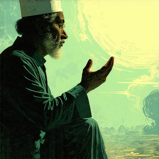 Islamic scholar analyzing dreams about urination with spiritual symbols