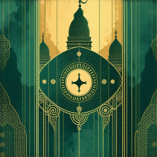 A detailed scene illustrating Islamic dream symbols related to family and spirituality