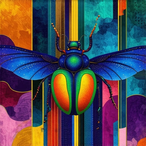 Islamic style art depicting a beetle symbolizing spiritual awakening in dreams