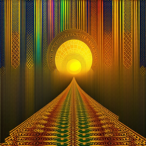 Islamic art illustrating symbolic dreams about judgment day and the hereafter.