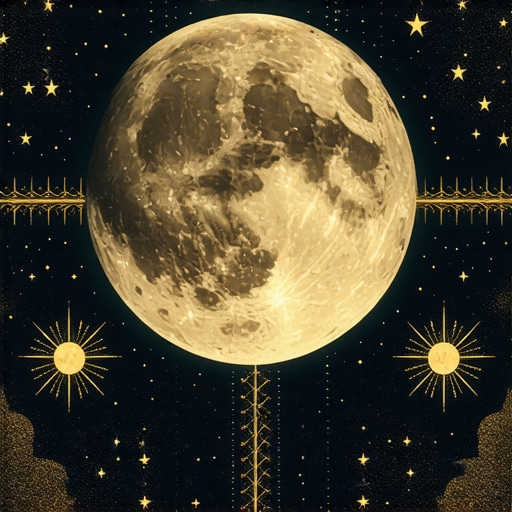 Islamic artwork illustrating moon and spiritual dream symbols