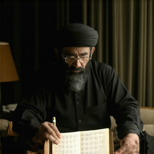 Religious scholar studying symbolic meanings of urine in Islamic dream interpretation