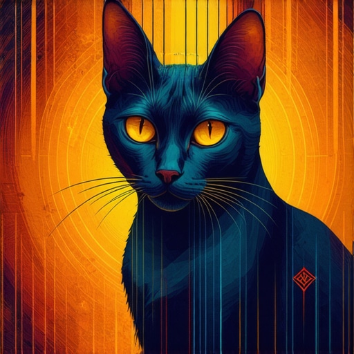 Mystical Cat Symbol in Islamic Dream Interpretation Illustration of a mystical cat symbol representing spiritual messages in Islamic dreams.