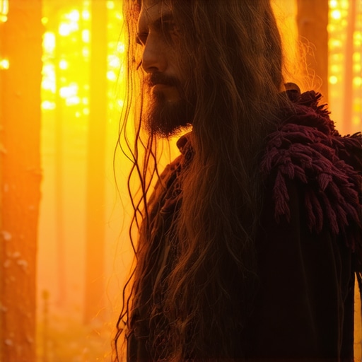 Mystical Medved in Forest A detailed illustration of a medved in a forest at dawn, representing inner strength and protection