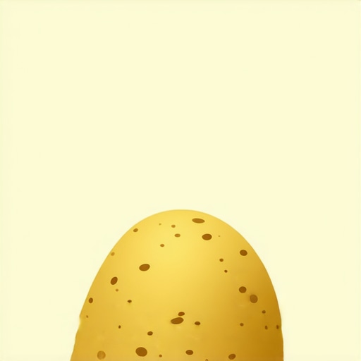 Illustration of a potato with spiritual light symbolizing humility and gratitude in Islam