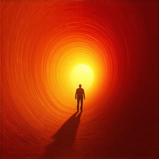 Illustration of a spiritual journey through a tunnel