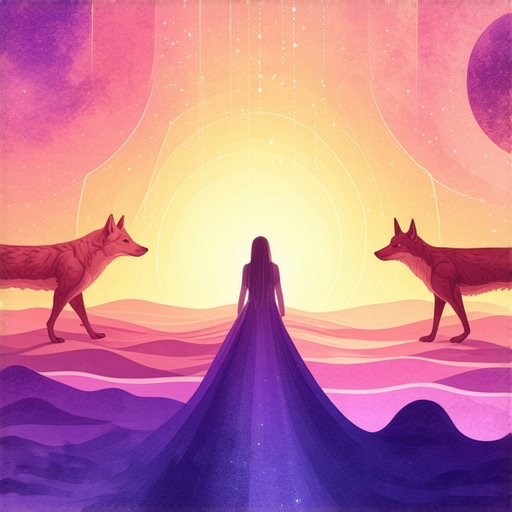 Symbolic Animal Dream Interpretation Illustration of layered animal symbols representing spiritual insights in dreams.