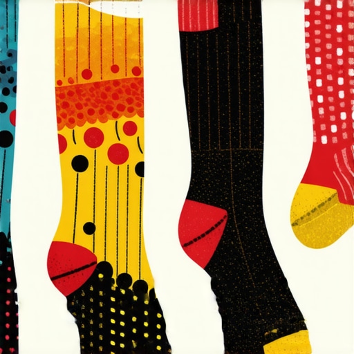 Illustration of colorful socks with different textures representing emotional and spiritual states in dreams