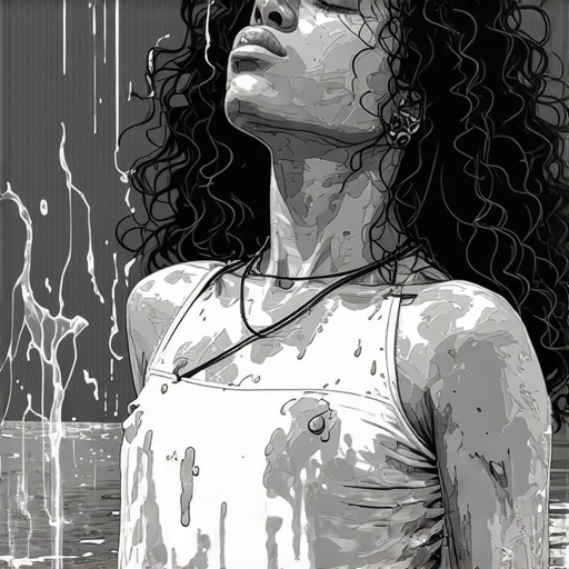 Illustration of a person dreaming about muddy waters representing inner struggles and spiritual purification.