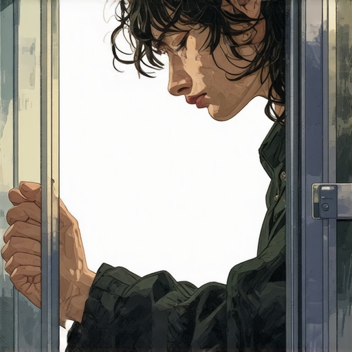 Dreamer gazing through an open window as a symbol of spiritual openness A person gazing through an open window representing spiritual awareness and inner growth