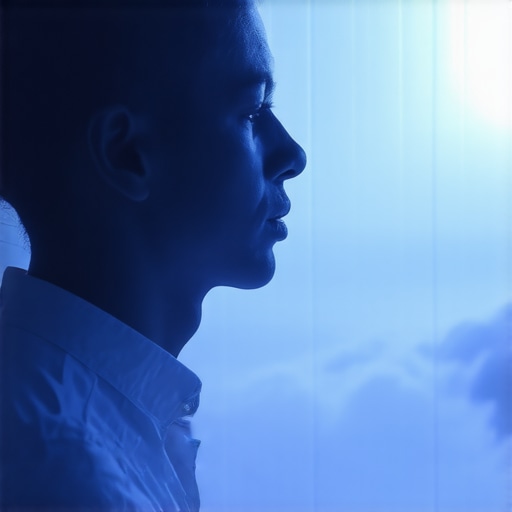 A surreal image of a person sleeping with police symbols floating around, representing inner conflict and spiritual messages