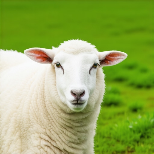 Peaceful sheep grazing in a lush green field, representing spiritual tranquility