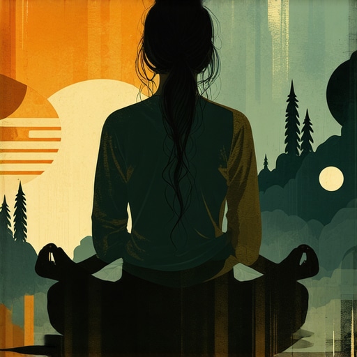 Person meditating with symbolic dream imagery