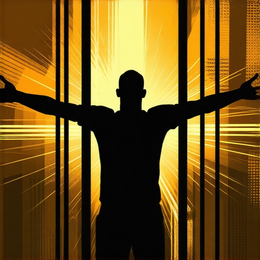 Osoba koja razbija rešetke zatvora simbolizuje duhovno oslobađanje