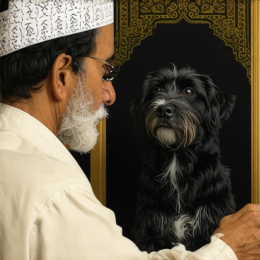 Duhovna simbolika pasa u islamu Islamic scholar interpreting a protective dog symbol in a dream for spiritual growth