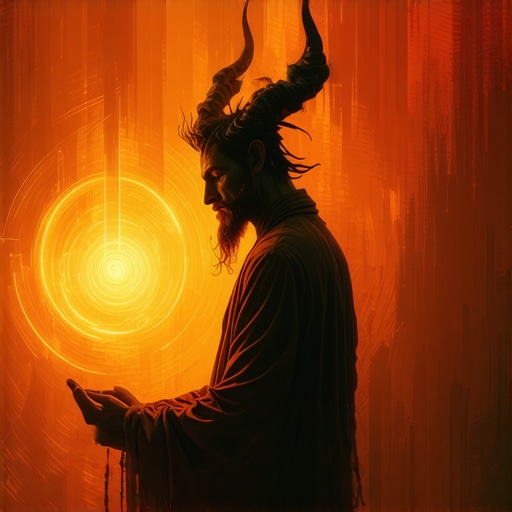 Spiritual illustration of Islamic dream interpretation about Satan in human form