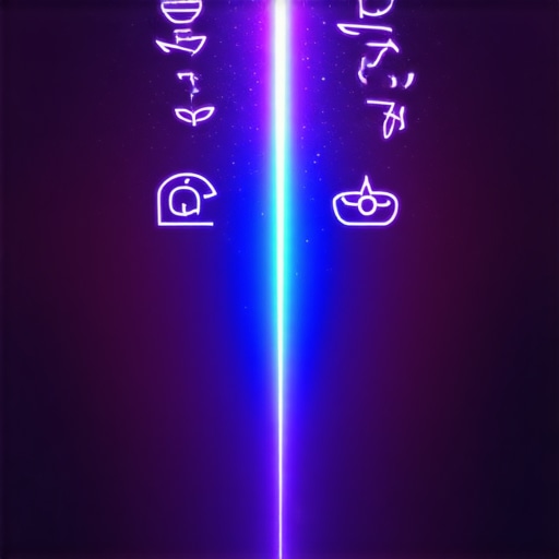 Ilustracija unutrašnje introspekcije sa simbolima i svetlosnim efektima